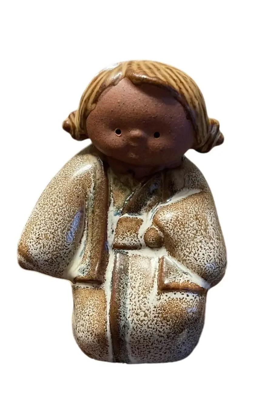 Vintage UCTCI Japan Stoneware Art Figurine Girl in Kimono 5